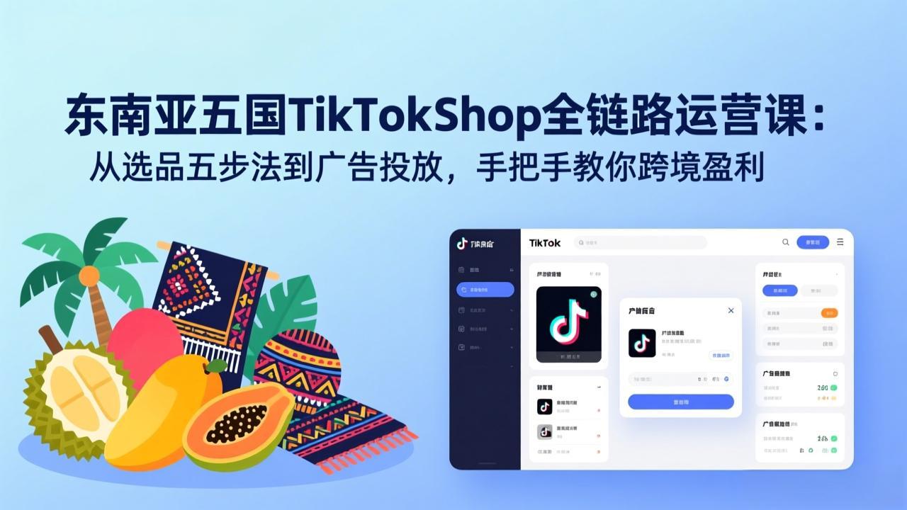 东南亚五国TikTok Shop全链路运营实战：选品到广告投放，实测跨境变现指南