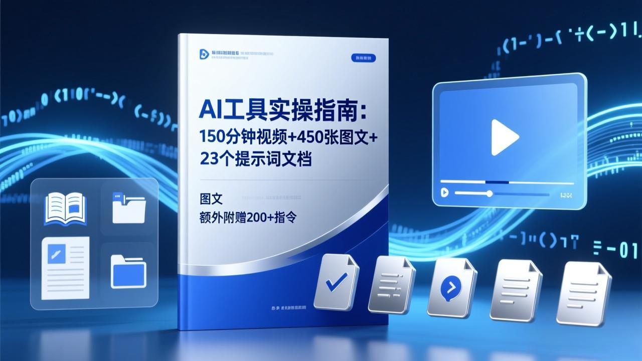 AI工具实战变现指南：150分钟视频+450张图文+23个提示词文档（附赠200方法指令）