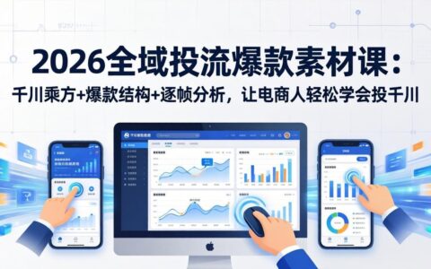 2026全域投流实战课程：千川乘方+高效结构+逐帧拆解，电商人实操投千川变现指南