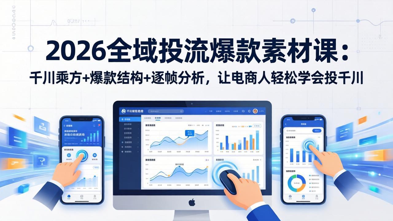 2026全域投流实战课程：千川乘方+高效结构+逐帧拆解，电商人实操投千川变现指南