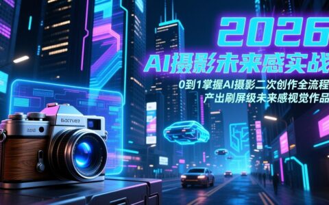 2026 AI摄影变现实战：全链路掌握未来感作品创作，轻松产出热卖视觉案例