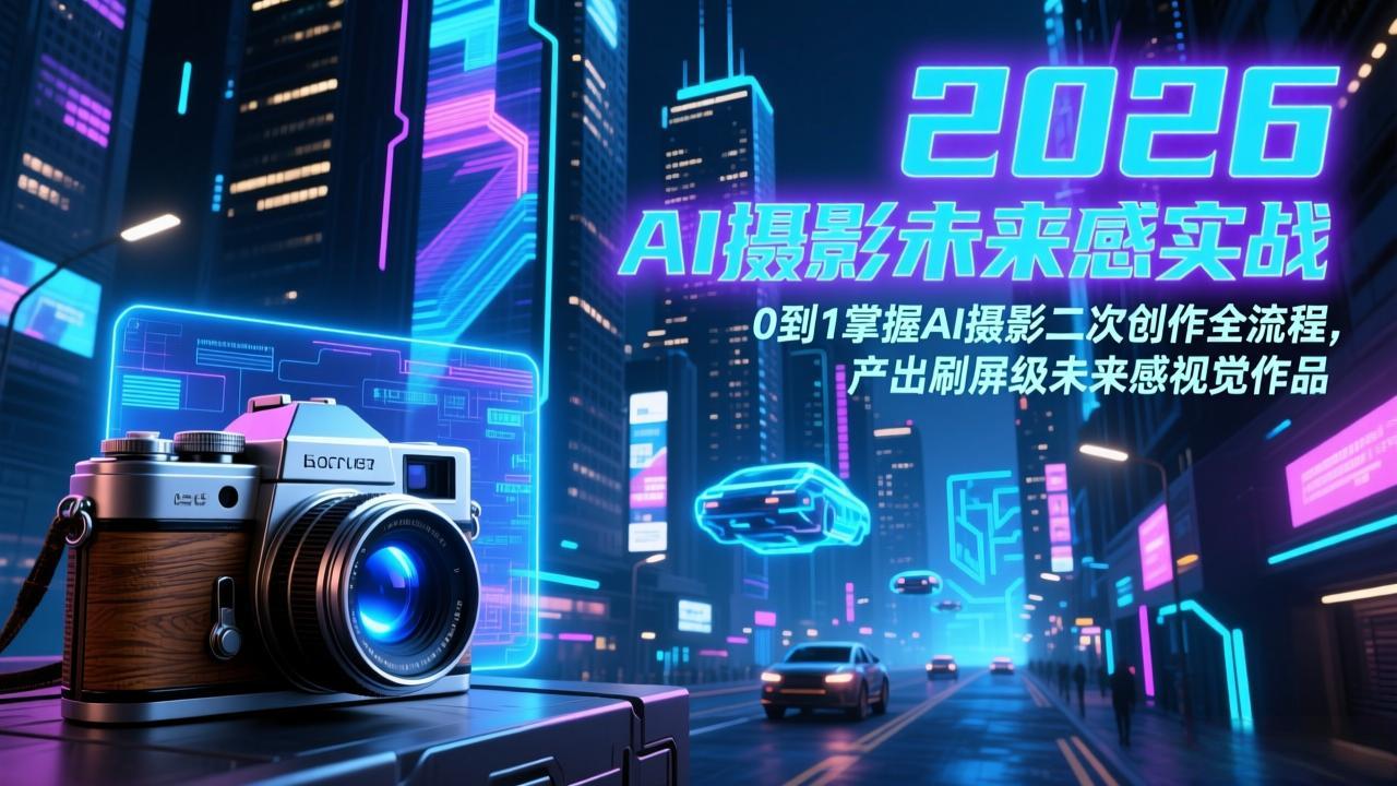 2026 AI摄影变现实战：全链路掌握未来感作品创作，轻松产出热卖视觉案例