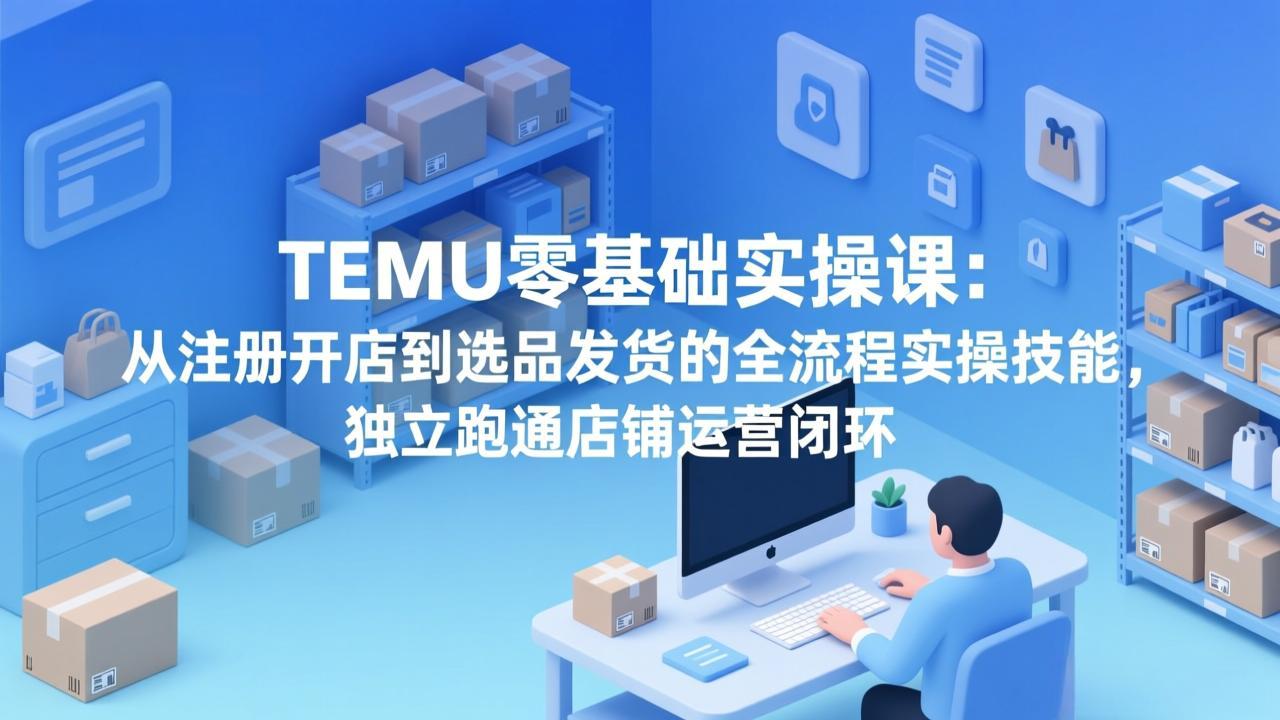 TEMU零基础实战指南：从注册开店到选品发货的全流程实操，独立运营店铺变现策略