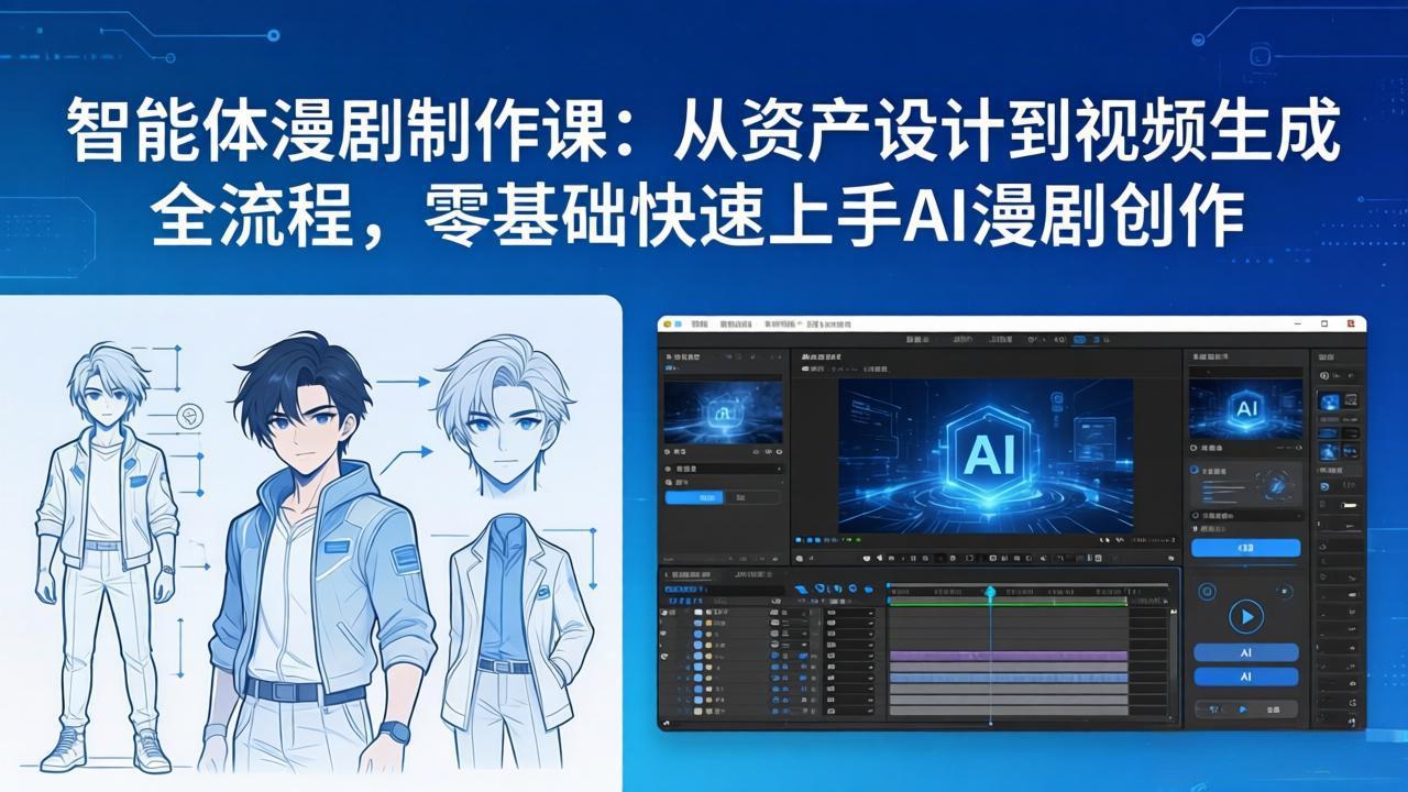AI漫剧创作变现课：从资产设计到视频生成全流程，零基础快速上手
