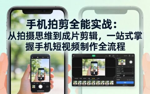 手机拍剪变现实战：从拍摄思维到成片剪辑，一站式掌握短视频制作盈利全流程