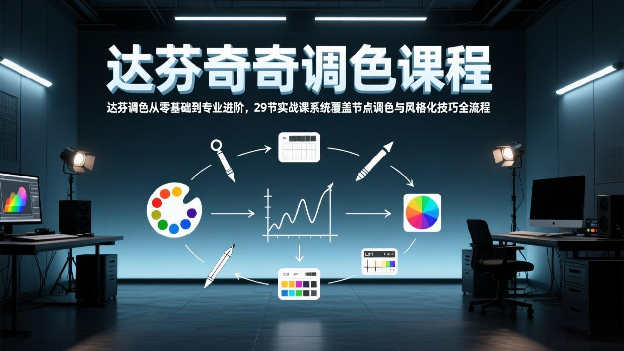 达芬奇调色实战变现指南：29节课从零基础到专业进阶，系统掌握节点调色与风格化技巧全流程