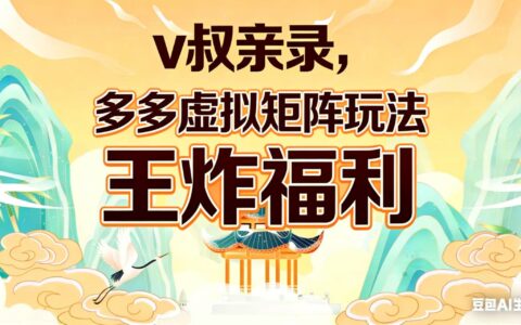 2025v叔亲录：多多虚拟矩阵变现策略，限时获取实战指南
