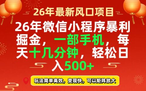 2025微信小程序被动收入实战：每天十几分钟高效变现策略
