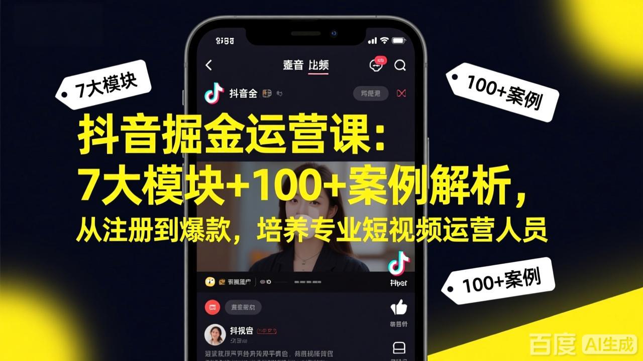 抖音短视频变现实战：7大模块+100步骤案例拆解，从0到爆款的系统运营指南