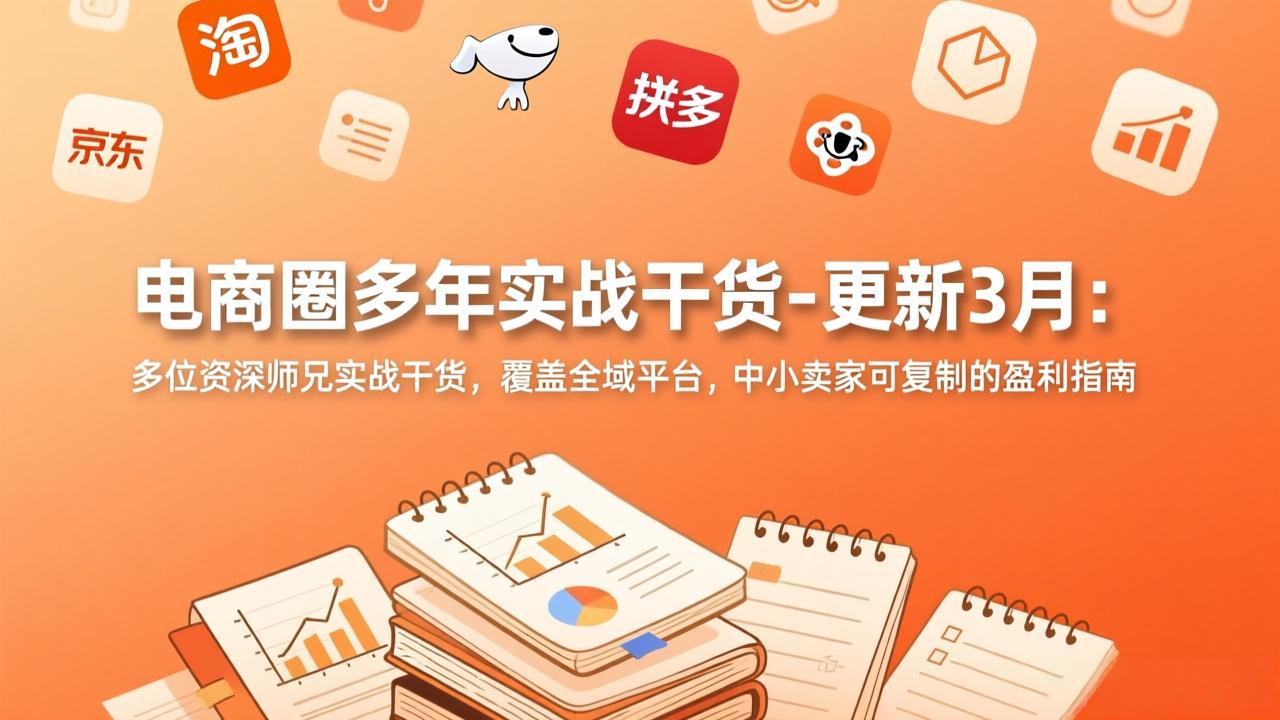 电商圈多年实战干货-更新3月：多位资深专家实战案例，覆盖全域平台，中小卖家可复制的盈利策略
