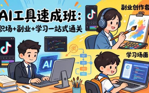 AI工具实战指南：职场副业学习一站式攻略，20+变现类型+剪映技巧+抖音算法，0基础轻松上手