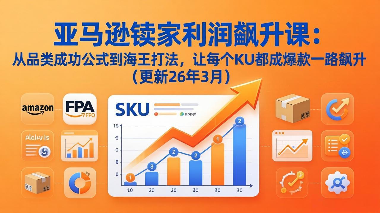 亚马逊卖家盈利提升实战课程：从品类策略到高效运营，让每个SKU实现持续增长（更新26年3月）