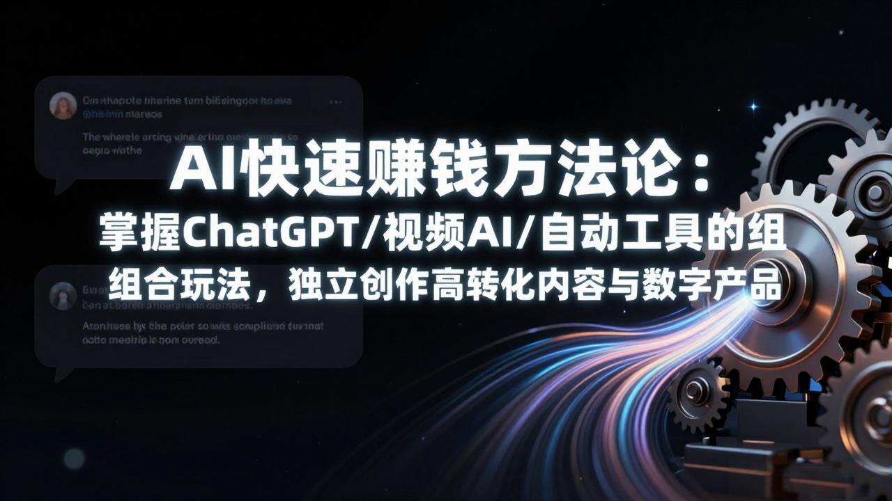 AI赚钱实战指南：ChatGPT与视频AI自动化工具组合策略，独立创作高转化数字产品