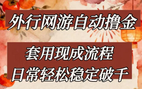 2025网游变现实战指南：套用现成流程，日常轻松收益