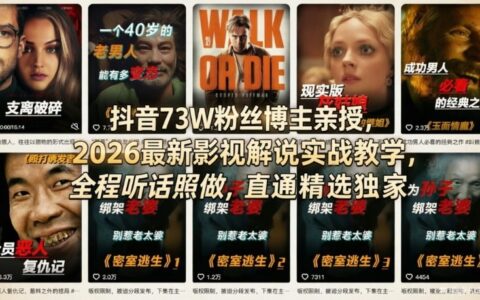 抖音73W粉丝博主亲授：2026影视解说实战教程，实操指南与变现策略