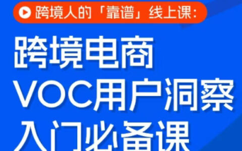跨境电商VOC用户洞察入门实操课，跨境人的实用在线指南