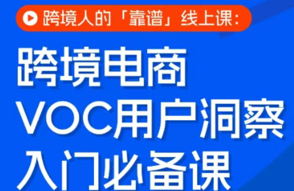 跨境电商VOC用户洞察入门实操课，跨境人的实用在线指南