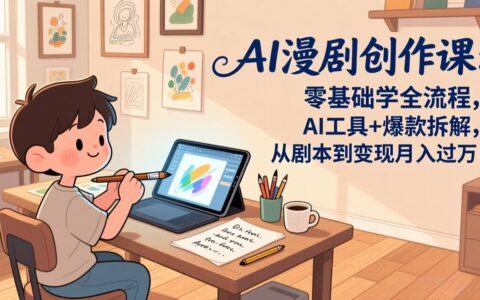 AI漫剧创作课：零基础全流程实操，AI工具+爆款案例拆解，从剧本到变现策略