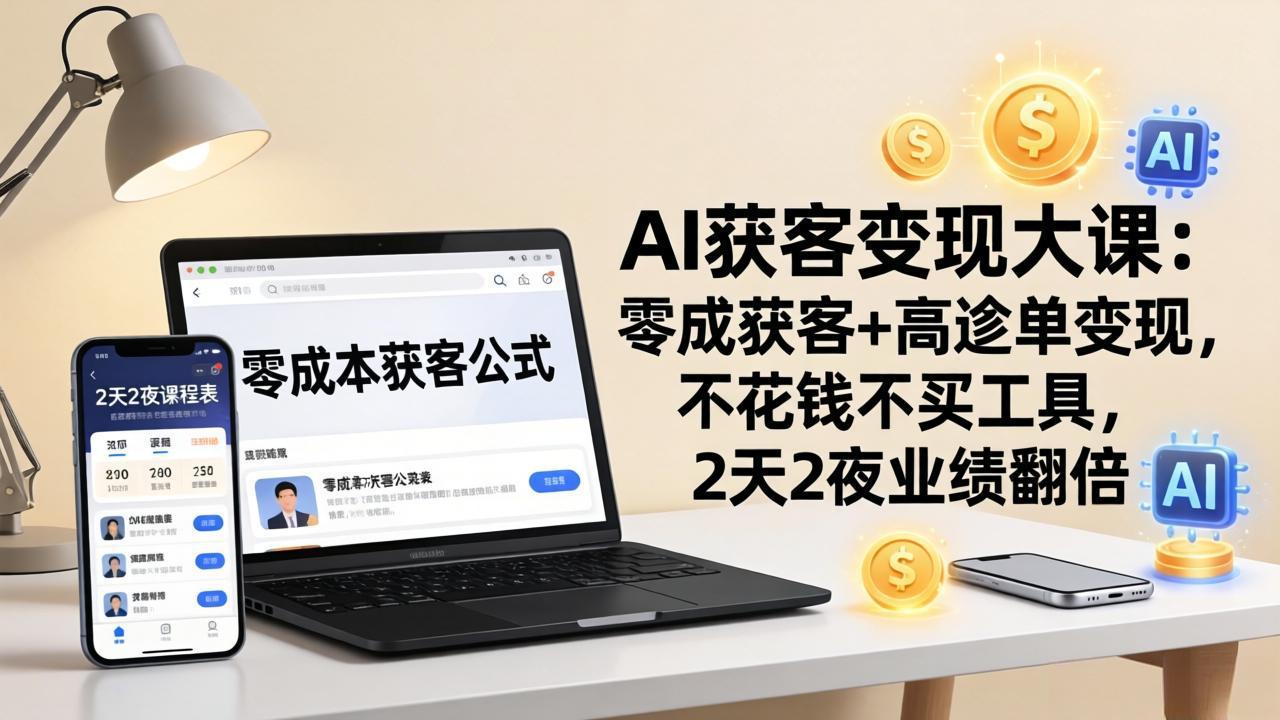 AI获客变现实战课：高效获客+高客单变现策略，无需购买工具，实测业绩提升指南