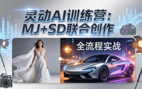 灵动AI训练营-3.0课程：MJ+SD联合创作变现实战，从婚纱大片到汽车广告摄影后期全流程指南