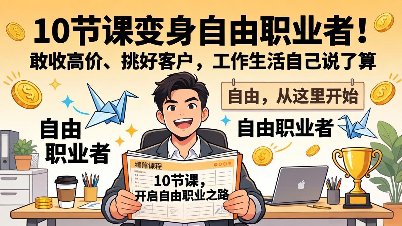 10 节课自由职业实战：高价值策略挑好客户，工作生活自主掌控