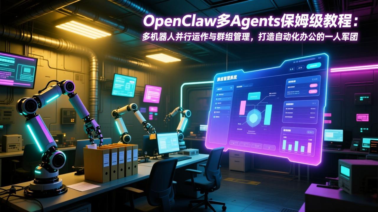 OpenClaw多Agents保姆级教程：多机器人并行运作与群组管理，实现自动化办公变现策略