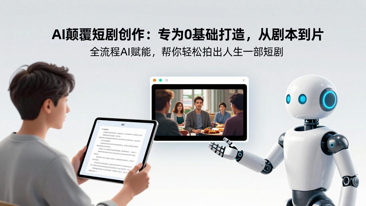 AI赋能短剧创作：0基础全流程实操指南，助你拍出首部短剧实现变现