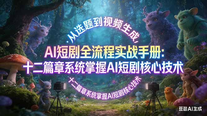 AI 短剧变现全流程实战指南：从选题到视频生成，十二篇章系统掌握核心技术