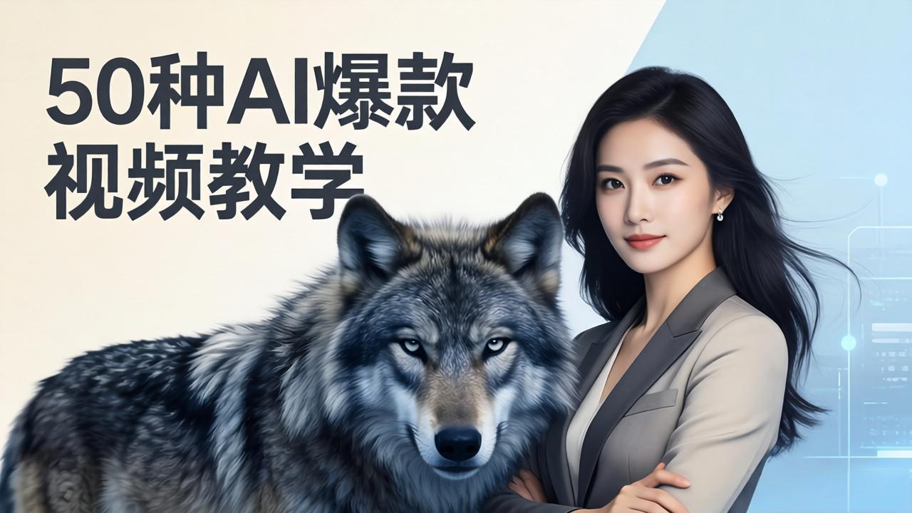 50种AI视频变现教程：影视级古诗词+治愈萌宠+山海经蛟龙实战指南