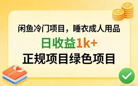 闲鱼平台冷门项目：成人用品细分领域收益潜力与合规操作解析