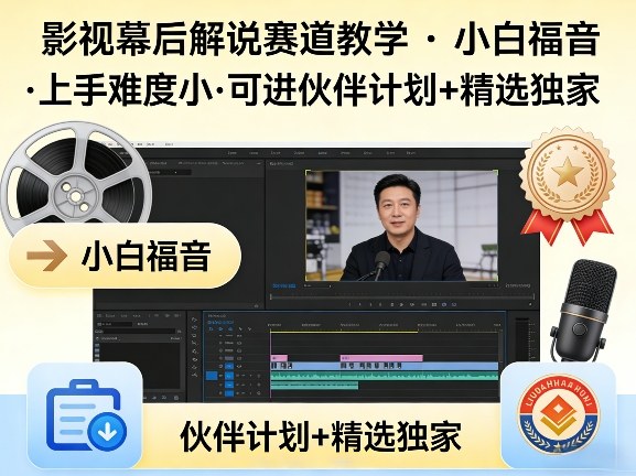 某大佬的影视幕后解说项目实操指南：新手友好低门槛，可参与变现计划+独家案例