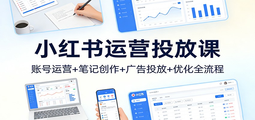 小红书运营变现课：账号运营+笔记创作+广告投放优化全流程