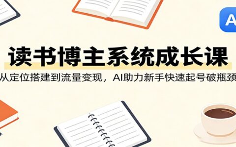 读书博主成长实战课：从定位搭建到流量变现，AI辅助新手高效起号破瓶颈