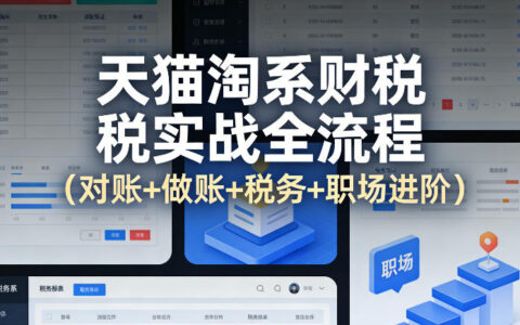 天猫淘系财税变现实操指南：对账+做账+税务+职场进阶全流程拆解