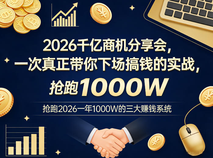 20252026年千亿商机实战分享：三大赚钱系统实操指南