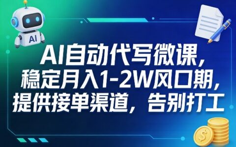 AI代写微课变现实操：风口期接单策略与被动收入指南