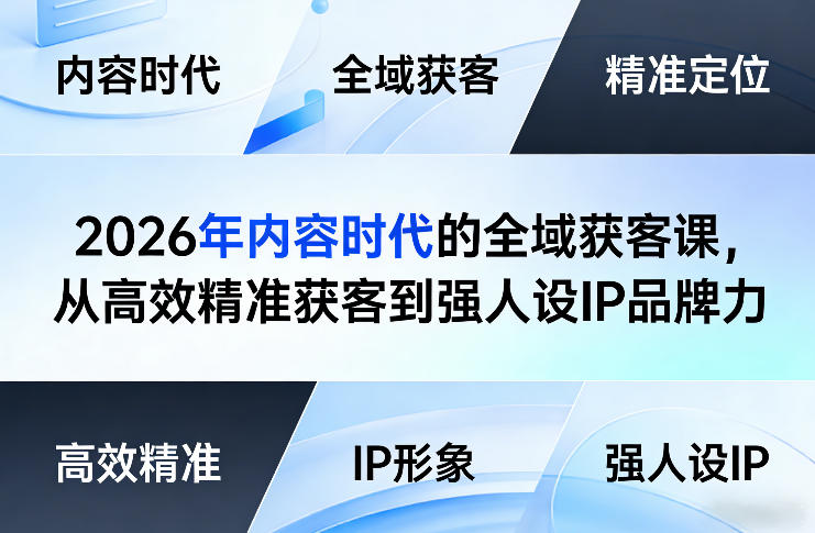 2026年内容时代全域获客实操指南：高效获客与强人设IP品牌打造策略