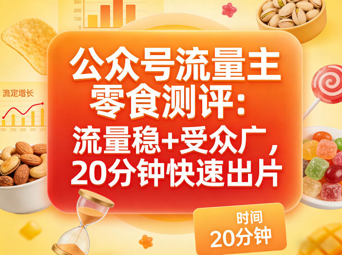 公众号零食测评变现方法：流量稳+受众广，20分钟高效实操指南