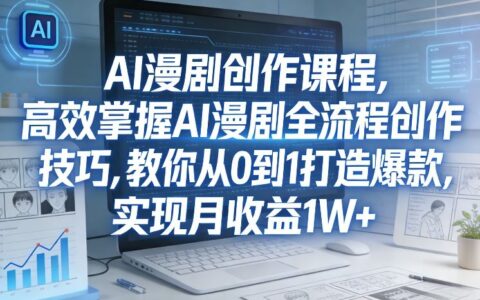 AI漫剧创作实战教程：高效掌握全流程技巧，从0到1打造爆款实现变现