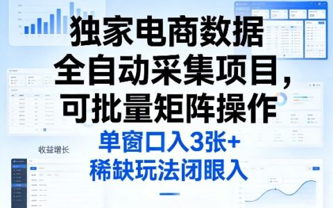 独家电商数据采集项目实战攻略：批量操作与高收益变现潜力