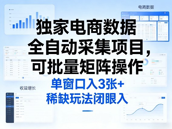 独家电商数据采集项目实战攻略：批量操作与高收益变现潜力