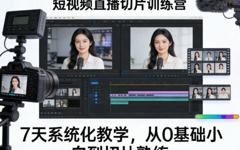 短视频直播切片实战训练营：7天系统化教学，从0基础小白到切片变现攻略