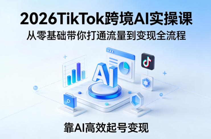 2026TikTok跨境AI实战课：零基础到变现全流程实操指南，AI策略赋能被动收入