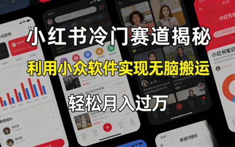 小红书冷门赛道拆解：小众软件高效策略，实现被动收入实战指南！