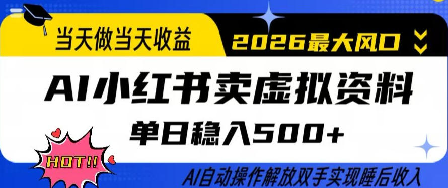 AI小红书虚拟资料变现实战：实测被动收入方法与自动化指南