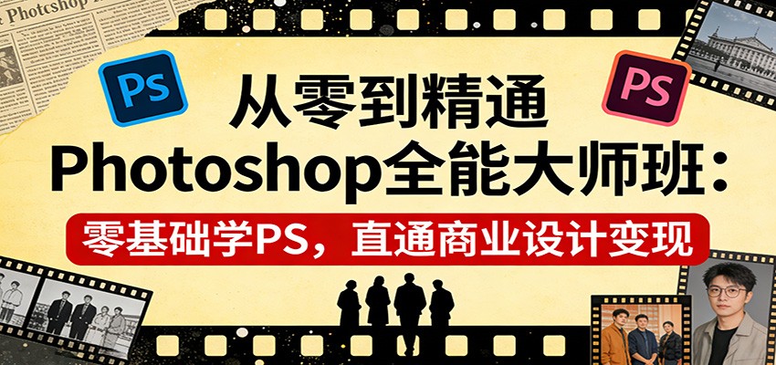 Photoshop从零到精通实战教程：零基础学设计，商业变现实操指南