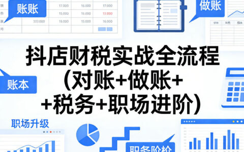 抖店财税实战指南：对账+做账+税务+职场进阶全流程