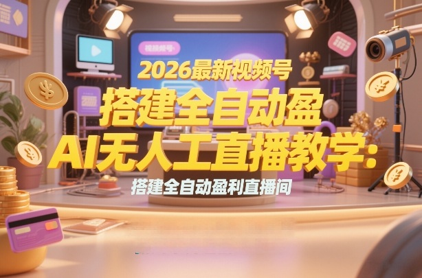 2026视频号AI直播实战教程：打造被动收入直播间，低成本副业变现指南