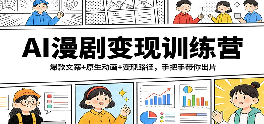 AI漫剧变现训练营：高效文案+原生动画+变现策略，实战教程带你出片