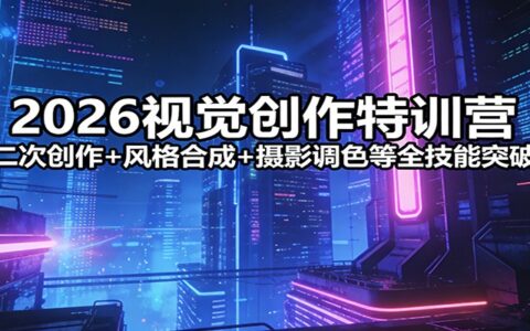 2026视觉创作实战营：二次创作+风格合成+摄影调色全技能变现实操指南